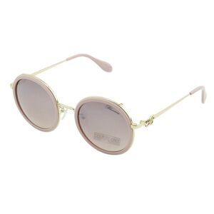 New Blumarine Limited Women Sunglasses Pink Gold Round SBM-109S Mirrored Lens